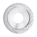 R1 06-10 Hummer H3 Rear Right Drilled & Slotted Silver Brake Rotor