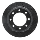 R1 12-22 Ford F-250 Super Duty Front & Rear Drilled & Slotted Black Brake Rotor Set