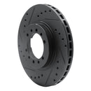 R1 90-04 Mitsubishi Montero Sport (USA/Canada) Front Left Drilled & Slotted Black Brake Rotor
