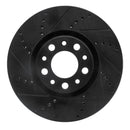 R1 13-16 Dodge Dart Front & Rear Drilled & Slotted Black Brake Rotor Set