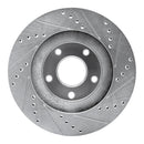 R1 02-06 Infiniti I35 Front Left Drilled & Slotted Silver Brake Rotor