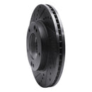 R1 2007-2009 Kia Sorento Front Left Drilled & Slotted Black Brake Rotor