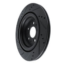 R1 2017-2025 Tesla Model 3 Rear Right Drilled & Slotted Black Brake Rotor