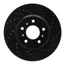 R1 06-16 Buick Lucerne Front Right Drilled & Slotted Black Brake Rotor