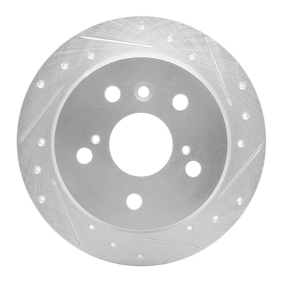 R1 02-08 Lexus ES330 Rear Right Drilled & Slotted Silver Brake Rotor