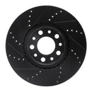 R1 13-16 Dodge Dart Front & Rear Drilled & Slotted Black Brake Rotor Set