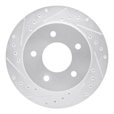 R1 90-02 Chevrolet ASTRO Front Left Drilled & Slotted Silver Brake Rotor