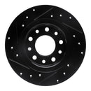 R1 13-16 Dodge Dart Front & Rear Drilled & Slotted Black Brake Rotor Set