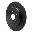 R1 11-19 Ford Flex Front & Rear Drilled & Slotted Black Brake Rotor Set