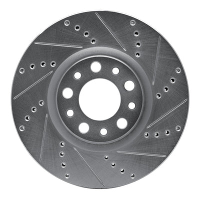 R1 13-23 Chrysler 200 Front Right Drilled & Slotted Silver Brake Rotor