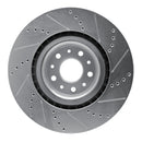 R1 14-19 Fiat 500L Front Left Drilled & Slotted Silver Brake Rotor