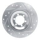 R1 81-89 Alfa Romeo GTV-6 Rear Right Drilled & Slotted Silver Brake Rotor