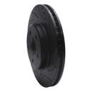 R1 05-23 Chrysler 300 Front Right Drilled & Slotted Black Brake Rotor