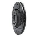 R1 03-09 Volvo XC90 Front Right Drilled & Slotted Black Brake Rotor