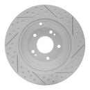 R1 10-16 Hyundai Genesis Coupe Rear Left Drilled & Slotted Geo-Carbon Rotor