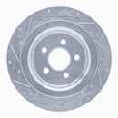 R1 15-23 Ford Mustang Rear Drilled & Slotted Silver Brake Rotor Set
