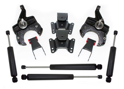 MaxTrac 73-87 Chevrolet C10 2WD 2.5in/4in Lowering Spindle Kit (1in Rotor)