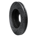 R1 01-03 Hyundai Sonata Front Right Drilled & Slotted Black Brake Rotor