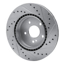 R1 98-09 Chrysler Crossfire Rear Left Drilled & Slotted Silver Brake Rotor