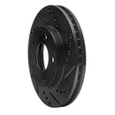 R1 70-93 Ford Taurus (Excl SHO) Front Right Drilled & Slotted Black Brake Rotor