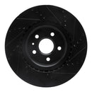 R1 09-17 Buick Regal Front Left Drilled & Slotted Black Brake Rotor