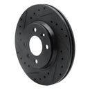 R1 87-93 Saab 9000 Front Left Drilled & Slotted Black Brake Rotor