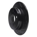 R1 83-95 Mercedes-Benz 300D Rear Right Drilled & Slotted Black Brake Rotor