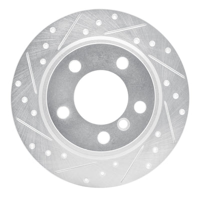 R1 11-16 Mini Cooper Paceman Rear Left Drilled & Slotted Silver Brake Rotor