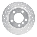 R1 11-16 Mini Cooper Paceman Rear Left Drilled & Slotted Silver Brake Rotor