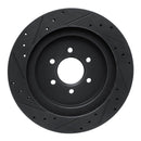 R1 92-02 Dodge Viper Rear Right Drilled & Slotted Black Brake Rotor
