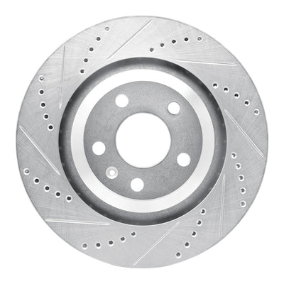 R1 05-11 Audi A6 Quattro Rear Left Drilled & Slotted Silver Brake Rotor