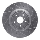 R1 09-20 Nissan 370Z Front Right Drilled & Slotted Silver Brake Rotor