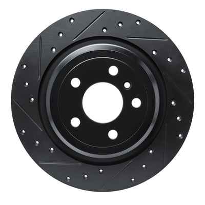 R1 12-18 Mercedes-Benz GLE300D Rear Left Drilled & Slotted Black Brake Rotor