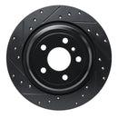 R1 12-18 Mercedes-Benz GLE300D Rear Left Drilled & Slotted Black Brake Rotor