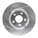 R1 05-10 Jeep Grand Cherokee Front Right Drilled & Slotted Silver Brake Rotor