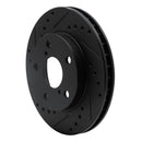 R1 91-95 Toyota MR2 Front Left Drilled & Slotted Black Brake Rotor