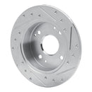 R1 92-97 Acura CL Rear Left Drilled & Slotted Silver Brake Rotor