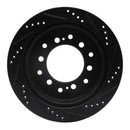 R1 01-09 Lexus GX470 Rear Left Drilled & Slotted Black Brake Rotor