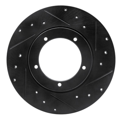 R1 65-76 Porsche 911 Front Right Drilled & Slotted Black Brake Rotor