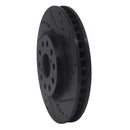 R1 93-98 Toyota Supra Front Right Drilled & Slotted Black Brake Rotor