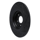 R1 16-23 Mazda CX-9 Rear Left Drilled & Slotted Black Brake Rotor
