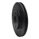 R1 97-03 Jaguar Vanden Plas Front Right Drilled & Slotted Black Brake Rotor