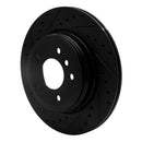 R1 04-10 BMW 525I (USA/Canada) Rear Left Drilled & Slotted Black Brake Rotor