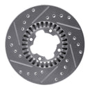 R1 83-89 Subaru BRAT Front Right Drilled & Slotted Silver Brake Rotor
