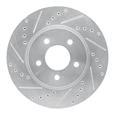 R1 05-12 Ford Escape Front Left Drilled & Slotted Silver Brake Rotor
