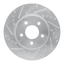 R1 05-12 Ford Escape Front Left Drilled & Slotted Silver Brake Rotor
