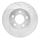 R1 02-07 Jeep Liberty Front Right Drilled & Slotted Silver Brake Rotor