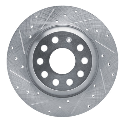 R1 16-25 Audi Q3 Rear Left Drilled & Slotted Silver Brake Rotor