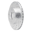 R1 86-17 Nissan NX Front Left Drilled & Slotted Silver Brake Rotor