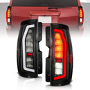 Anzo 07-14 Chevrolet Suburban / 07-14 GMC Yukon Black Full LED Tail Light Plank Style w/ Clear Lens